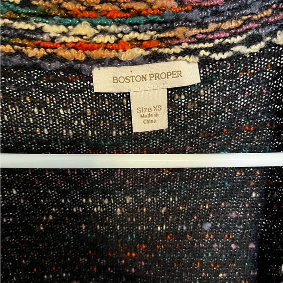 Boston Proper rainbow multicolored chunky knit long open cardigan XS - Picture 2 of 2